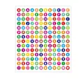 Detailed dimension guide for 0.5-inch colorful alphabet and number stickers sheet - True Color