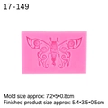 Rosa Silikonform mit filigranem Schmetterlingsrelief für Fondant und Bastelton - Stil 6 Zahnrad-Schmetterlingsform