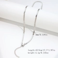 Silver color 3mm stainless steel snake bone flat chain necklace 45 plus 5cm length - 3.0mm Wide Herringbone Chain - Silver