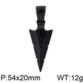 Collana con ciondolo a triangolo nero classico in acciaio inossidabile per uomo - Pendaglio a Punta di Lancia Nero (KP79564-K)