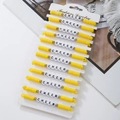 Set of 12 yellow clay bead friendship bracelets with CHEER letter beads and gold spacers - 12 Pieces / Bright Yellow