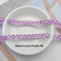 Faceted purple AB crystal rondelle beads for DIY jewelry making and apparel - Size 1 (Approx 2mm) / Roasted Crystal Purple AB Color