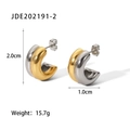 Orecchini a cerchio bicolore oro e argento con dimensioni di 2,0cm altezza e 1,0cm larghezza - Oro e Argento