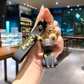 Χαριτωμένο μαύρο Umbreon Pokémon μπρελόκ με κίτρινους κύκλους και λουράκι λογότυπο - B348-2 Μαύρο / Μεγάλο