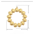Gedetailleerde afmetingen van de gouden roestvrijstalen ronde schelphanger - Schelpring (YE512)