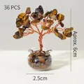 Miniature tiger eye crystal tree with 36 stones in glass bottle, 6cm desktop decor - 36 Crystals Tiger Eye (Mini Fish Tank)