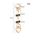 Golden cherry bag strap extender with heart carabiners, 16cm length for mini bags - Black Cherry + Heart Gold Ring Extension Chain
