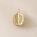 Detailed close-up of 18k gold plated durian pendant with yellow and clear cubic zirconia - Gold (Durian)