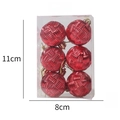 Set da 6 palline di Natale rosso vino da 4cm con texture intrecciata in box - Addobbi da Appendere Texture Intrecciata / Borgogna