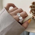 Elegant vintage S925 sterling silver bow knot open ring for women in silver finish - JZ0896-Bowknot Style