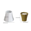 Polygonal geometric candle silicone mold with olive green wax finished product - Striped Round Style / White