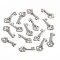Lot de 14 pendentifs clés vintage en alliage argenté pour bijoux DIY et colliers - 9X22mm (Clé Rétro)