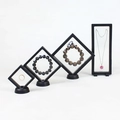 Black PE film floating display boxes for jewelry in square and rectangular sizes - 7x7x2cm / Black