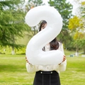 32-inch white number 2 foil balloon for birthday party decorations outdoors - Number 2 / White