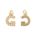Golden letter G pendant featuring pearl inlay and polished metal texture on the back - Letter G