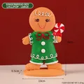 Christmas gingerbread boy ornament holding lollipop, festive 16cm resin holiday decoration - Boy with Lollipop - Large