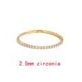 2.5mm cubic zirconia tennis bracelet in a gold-plated finish with fold-over clasp - Gold (149W)