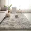 Plush grey shag area rug in polyester, perfect for a cozy Nordic style living room - Tie-dye Gray-white (upgraded Version Thicker And Denser) / Custom Size (Contact Service)