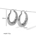 Dimensioni dettagliate dei cerchi in argento con altezza 35mm e peso di 9,2g - Argento (TELQ4-S)