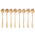 Set di 8 cucchiaini da caffè in acciaio inox dorato con diverse forme di fiori - Set Misto Oro Rosa (8 Pezzi)