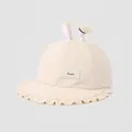 Dettaglio cappello in velluto a coste bianco crema per bambini con orecchie di coniglio - 52cm (2-5 Anni) / Bianco avorio