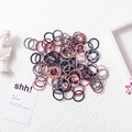 Colorful elastic hair ties for girls in blue, pink and brown tones on white desk - 2cm Nylon Korean Style Colors