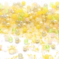 DIY mixed 8mm beads in yellow and green tones with starfish and fish shapes - Amber Yellow