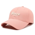 Pink cotton baseball cap with white Since FASHION 3D embroidery on a white background - Adjustable / Pink