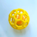Hollow yellow rubber dog toy ball with internal orange tennis ball for pet interaction - Yellow with Tennis Ball