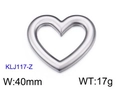 Silver hollow heart titanium steel pendant with full crystals for DIY jewelry, 40mm - Silver Large Hollow Heart 40mm(KLJ117-Z)