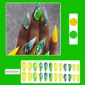 Colorful stiletto press-on nails with rhinestones and glitter in abstract designs - Diamond Inlaid Marble Pattern (BKS2940)