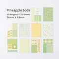 Pineapple Soda themed vintage decorative scrapbook paper in fresh yellow-green tones - Pineapple Soda