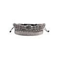 Silver bracelet set with Roman numerals, woven cuff and Hamsa evil eye charm - Steel Color 3-Piece Set