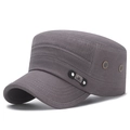 Casquette militaire grise en coton pour homme avec logo FS et œillets d'aération - Réglable / Gris