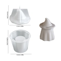 White silicone wizard hat ghost mold for DIY candle holder and resin storage box - Ghost Candle Cup Set