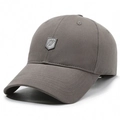 Gorra de béisbol bordada en gris oscuro de sarga de algodón con diseño de escudo - Ajustable / Gris