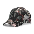 Detail view of women's Chinese style jacquard baseball cap with floral embroidery - One Size(Adjustable) / Black Ancient Style Jacquard (A)