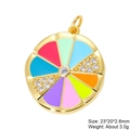 Macro shot of colorful enamel fan charm with sparkling zircons for jewelry making - Colorful Jeweled Fan