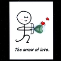 Green heart crystal stone healing card with arrow of love creative illustration - Green Aventurine