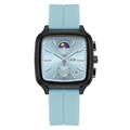 Orologio sportivo quadrato azzurro con cinturino in silicone e fasi lunari - Cinturino in Silicone / Blu Chiaro