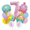Eiscreme-Aluminium-Luftballon-Set mit Nummer 7 für Kindergeburtstagsfeier-Deko - Süßes Süßigkeiten-Ballonset (Nummer 7)