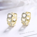 Elegante goldene S925 Sterling Silber Gliederketten-Ohrringe mit funkelnden Zirkoniasteinen - Gold