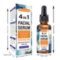 Detailed view of 30ml 4-in-1 Facial Serum bottle and box with dimensions and ingredients - 4 In 1 Serum (Style 1) / 30ml
