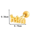 Orecchino a perno dorato con scritta 'him' e indicazioni precise delle dimensioni - Stile 'him' Oro