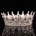 Lussuosa corona da sposa in argento con strass scintillanti su superficie nera - Argento