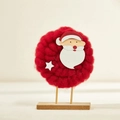 Décoration de table Père Noël en feutre de laine sur socle en bois pour Noël - 11*16*5cm / Père Noël Mouton Rouge