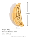 Spilla croissant in acciaio inossidabile placcato oro 18K con dimensioni e peso - Corno Croissant (BR15009) / Oro