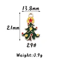 Green Christmas tree enamel pendant with yellow dots and red star charm, 21mm by 13.8mm - 29#Christmas Tree 3
