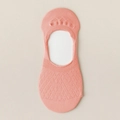Chaussettes invisibles rose orangé en coton avec maille losange et silicone antiglisse - Taille unique / Rose (Style Maille Diamant)