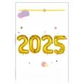 Ballons 2025 en aluminium doré de 32 pouces lot de 4 pour décoration de fête - 4 Pièces/Paquet (Avec Carte) / Or / 32 pouces